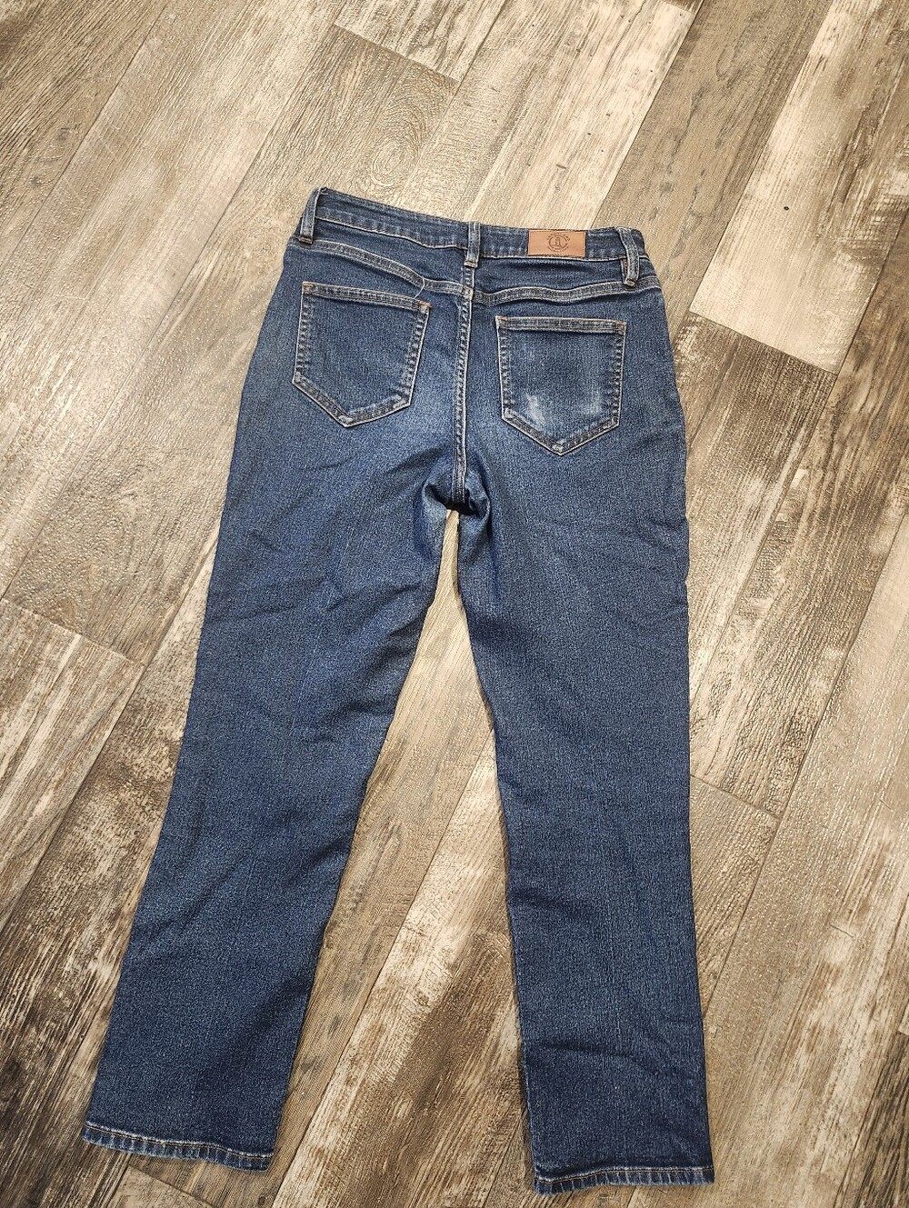 Lands' End Petite Straight Leg Jeans Women's Size 6P Dark Wash Stretch Denim - Picture 9 of 9